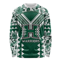 Custom Hawaii Football Long Sleeve Shirt Rainbow Warriors Tropical Vibes - Polynesian Pride