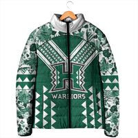 Custom Hawaii Football Padded Jacket Rainbow Warriors Tropical Vibes - Polynesian Pride