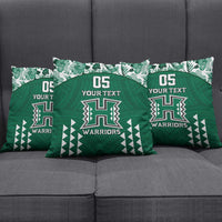 Custom Hawaii Football Pillow Cover Rainbow Warriors Tropical Vibes - Polynesian Pride