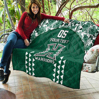 Custom Hawaii Football Quilt Rainbow Warriors Tropical Vibes - Polynesian Pride