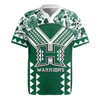 Custom Hawaii Football Rugby Jersey Rainbow Warriors Tropical Vibes LT05 Green - Polynesian Pride
