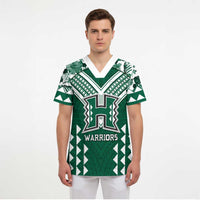 Custom Hawaii Football Scrub Top Rainbow Warriors Tropical Vibes - Polynesian Pride