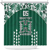 Custom Hawaii Football Shower Curtain Rainbow Warriors Tropical Vibes - Polynesian Pride