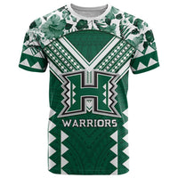 Custom Hawaii Football T Shirt Rainbow Warriors Tropical Vibes LT05 Green - Polynesian Pride