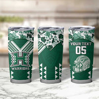 Custom Hawaii Football Tumbler Cup Rainbow Warriors Tropical Vibes - Polynesian Pride