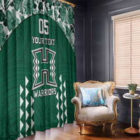 Custom Hawaii Football Window Curtain Rainbow Warriors Tropical Vibes - Polynesian Pride