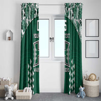 Custom Hawaii Football Window Curtain Rainbow Warriors Tropical Vibes - Polynesian Pride