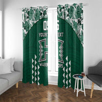 Custom Hawaii Football Window Curtain Rainbow Warriors Tropical Vibes - Polynesian Pride