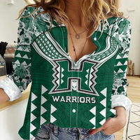 Custom Hawaii Football Women Casual Shirt Rainbow Warriors Tropical Vibes - Polynesian Pride