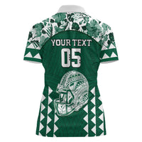 Custom Hawaii Football Women Polo Shirt Rainbow Warriors Tropical Vibes LT05 - Polynesian Pride