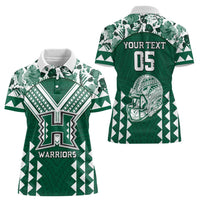 Custom Hawaii Football Women Polo Shirt Rainbow Warriors Tropical Vibes LT05 - Polynesian Pride