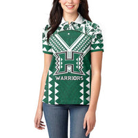 Custom Hawaii Football Women Polo Shirt Rainbow Warriors Tropical Vibes LT05 - Polynesian Pride