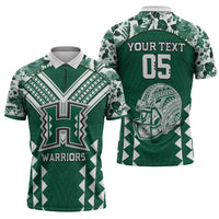 Custom Hawaii Football Zipper Polo Shirt Rainbow Warriors Tropical Vibes LT05 - Polynesian Pride