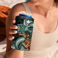 Hawaii Ikaika Warrior Football 4 in 1 Can Cooler Tumbler Polynesian Tribal Tattoo - Polynesian Pride