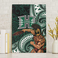 Hawaii Ikaika Warrior Football Canvas Wall Art Polynesian Tribal Tattoo - Polynesian Pride