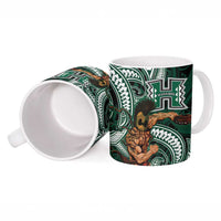 Hawaii Ikaika Warrior Football Ceramic Mug Polynesian Tribal Tattoo - Polynesian Pride