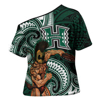 Hawaii Ikaika Warrior Football Cross Shoulder Shirt Polynesian Tribal Tattoo LT05 - Polynesian Pride