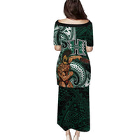 Hawaii Ikaika Warrior Football Family Matching Puletasi and Hawaiian Shirt Polynesian Tribal Tattoo - Polynesian Pride