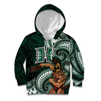 Hawaii Ikaika Warrior Football Kid Hoodie Polynesian Tribal Tattoo LT05 Hoodie Black - Polynesian Pride