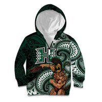 Hawaii Ikaika Warrior Football Kid Hoodie Polynesian Tribal Tattoo LT05 Zip Hoodie Black - Polynesian Pride