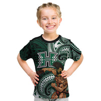 Hawaii Ikaika Warrior Football Kid T Shirt Polynesian Tribal Tattoo LT05 Black - Polynesian Pride