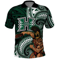 Hawaii Ikaika Warrior Football Polo Shirt Polynesian Tribal Tattoo LT05 Black - Polynesian Pride