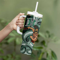 Hawaii Ikaika Warrior Football Tumbler With Handle Polynesian Tribal Tattoo - Polynesian Pride