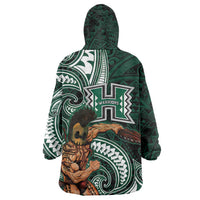 Hawaii Ikaika Warrior Football Wearable Blanket Hoodie Polynesian Tribal Tattoo - Polynesian Pride