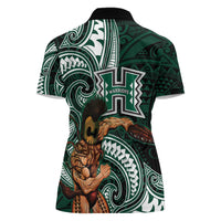 Hawaii Ikaika Warrior Football Women Polo Shirt Polynesian Tribal Tattoo - Polynesian Pride