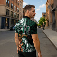 Hawaii Ikaika Warrior Football Zipper Polo Shirt Polynesian Tribal Tattoo LT05 - Polynesian Pride
