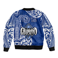 Personalised Hafa Adai Guam History and Chamorro Heritage Day Bomber Jacket Blue Latte Stone LT05 - Polynesian Pride
