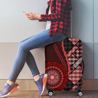 New Zealand Aotearoa Luggage Cover Maori Harakeke Weaving Pattern Red LT05 - Polynesian Pride