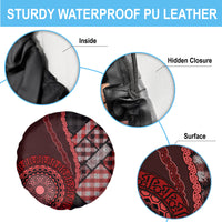 New Zealand Aotearoa Spare Tire Cover Maori Harakeke Weaving Pattern Red LT05 - Polynesian Pride
