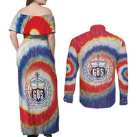 Samoa Couples Matching Off Shoulder Maxi Dress and Long Sleeve Button Shirt Tie Dye Unique Style LT05 - Polynesian Pride