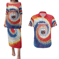 Samoa Couples Matching Puletasi and Hawaiian Shirt Tie Dye Unique Style LT05 Colorful - Polynesian Pride