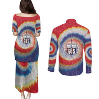 Samoa Couples Matching Puletasi and Long Sleeve Button Shirt Tie Dye Unique Style LT05 - Polynesian Pride