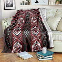 New Zealand Aotearoa Blanket Red Poutama With Taniko Pattern LT05 Red - Polynesian Pride