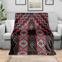 New Zealand Aotearoa Blanket Red Poutama With Taniko Pattern LT05 - Polynesian Pride
