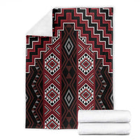 New Zealand Aotearoa Blanket Red Poutama With Taniko Pattern LT05 - Polynesian Pride