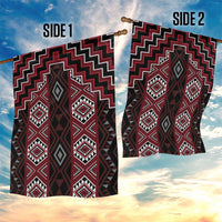 New Zealand Aotearoa Garden Flag Red Poutama With Taniko Pattern LT05 - Polynesian Pride