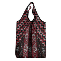 New Zealand Aotearoa Grocery Bag Red Poutama With Taniko Pattern LT05 - Polynesian Pride