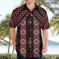 New Zealand Aotearoa Hawaiian Shirt Red Poutama With Taniko Pattern LT05 - Polynesian Pride