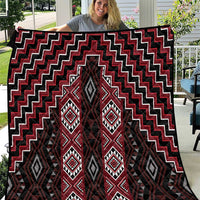 New Zealand Aotearoa Quilt Red Poutama With Taniko Pattern LT05