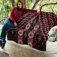 New Zealand Aotearoa Quilt Red Poutama With Taniko Pattern LT05