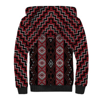 New Zealand Aotearoa Sherpa Hoodie Red Poutama With Taniko Pattern LT05 - Polynesian Pride