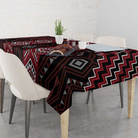 New Zealand Aotearoa Tablecloth Red Poutama With Taniko Pattern LT05 - Polynesian Pride
