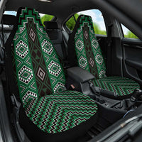 New Zealand Aotearoa Car Seat Cover Green Poutama With Taniko Pattern LT05