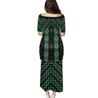 New Zealand Aotearoa Puletasi Green Poutama With Taniko Pattern LT05 - Polynesian Pride