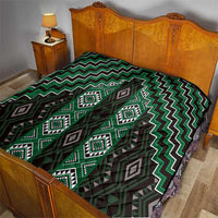 New Zealand Aotearoa Quilt Green Poutama With Taniko Pattern LT05