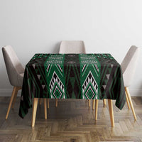 New Zealand Aotearoa Tablecloth Green Poutama With Taniko Pattern LT05 - Polynesian Pride